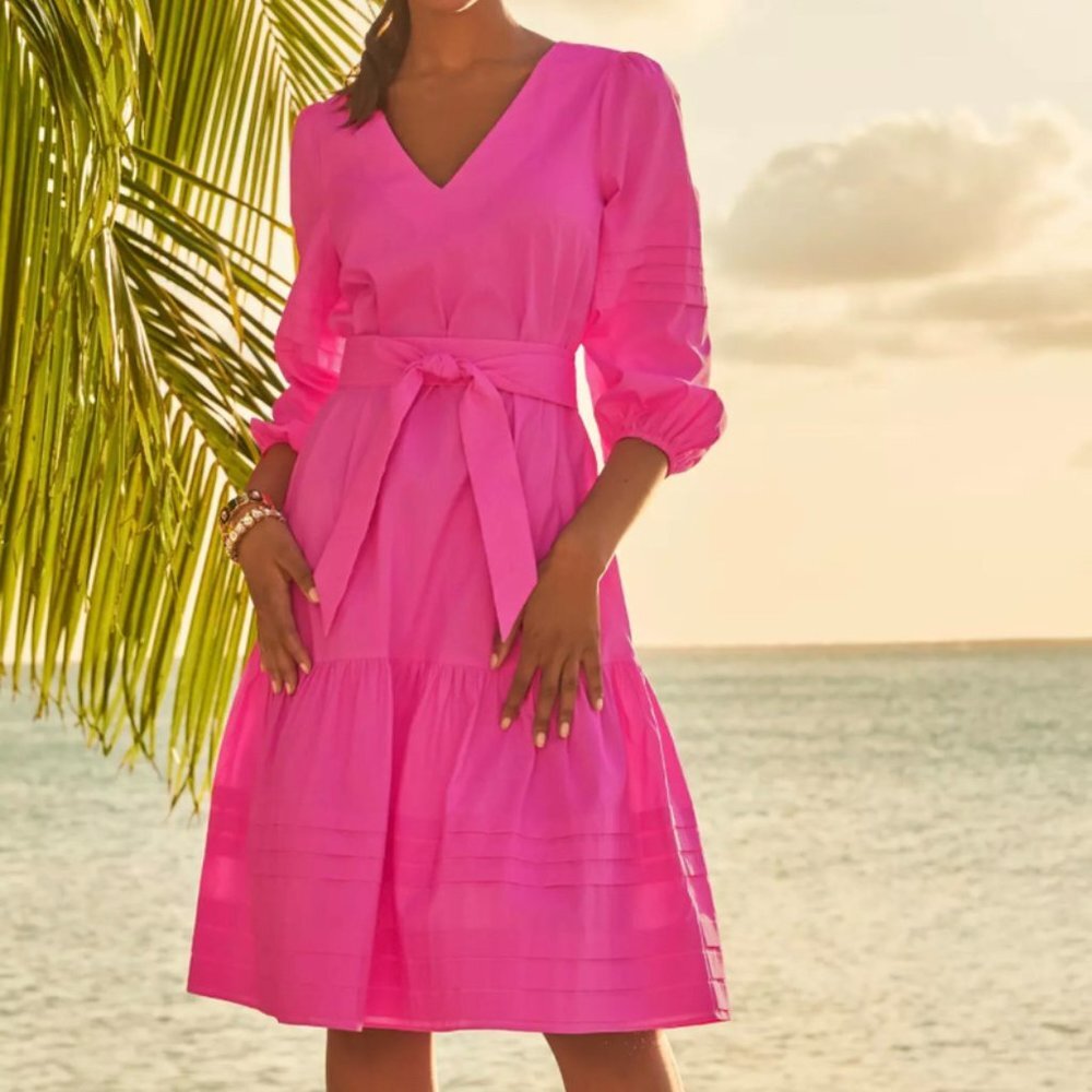 LILLY PULITZER Laylee Knee Length Dress in Plumeria Pink